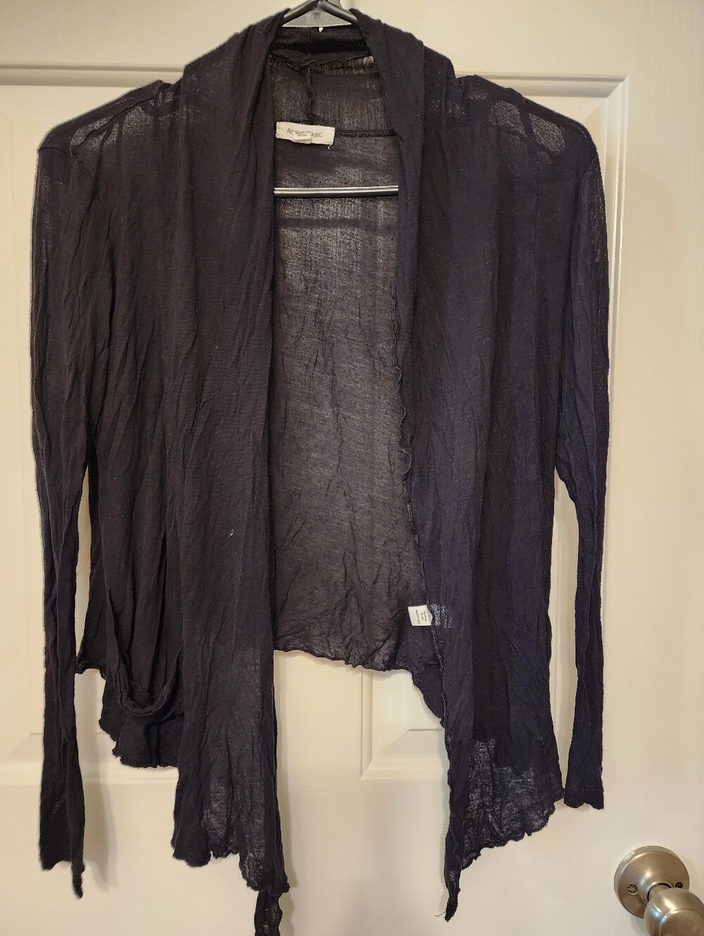 Active Basic Black Open Front Lightweight Cardigan S